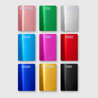 Alüminyum Metal Kartvizit – 86 x 54 mm (Yuvarlak Köşe) Kişiye Özel Tasarım