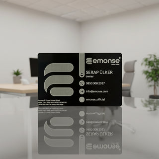 Alüminyum Metal Kartvizit – 86 x 54 mm (Yuvarlak Köşe) Kişiye Özel Tasarım