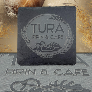 Kişiye Özel Lazer Kazımalı Doğal Taş Bardak Altlığı (10x10cm)