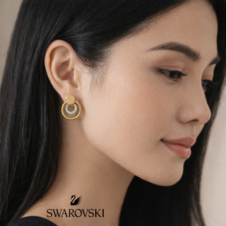 Swarovski® Kristalli Altın Kaplama Halka Küpe